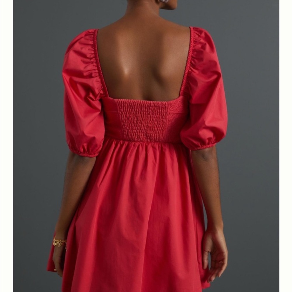 Maeve Anthropologie Puffed-Sleeved Sweetheart Mini Dress - Picture 15 of 15